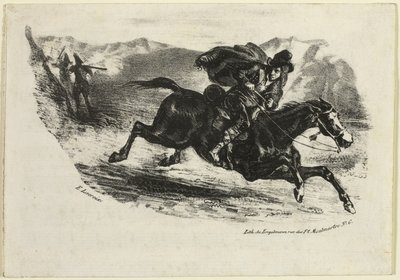 O voo do contrabandista de Eugène Delacroix