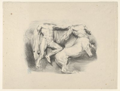 Teseu Conquistador do Centauro Eurito, 1825., 1825. de Eugène Delacroix