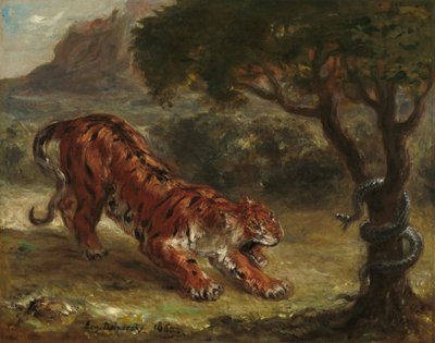 Tigre e Serpente de Eugène Delacroix
