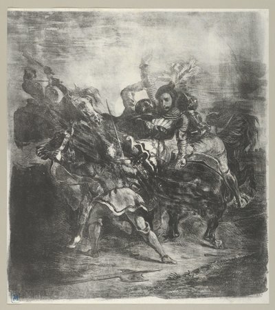 Weislingen atacado pelos Homens de Goetz, 1836-43., 1836-43. de Eugène Delacroix
