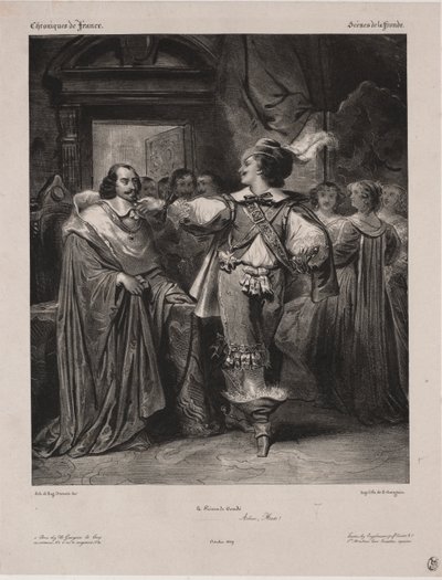 Crônicas da França: Cena da Fronda - O Príncipe de Condé de Eugène François Marie Joseph Devéria