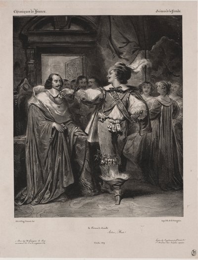 Crônicas da França: Cena da Fronda - O Príncipe de Condé, 1829. de Eugène François Marie Joseph Devéria