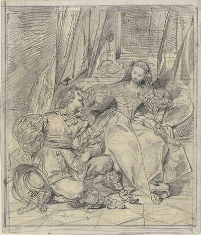 Dama e Cavalheiro de Eugène François Marie Joseph Devéria