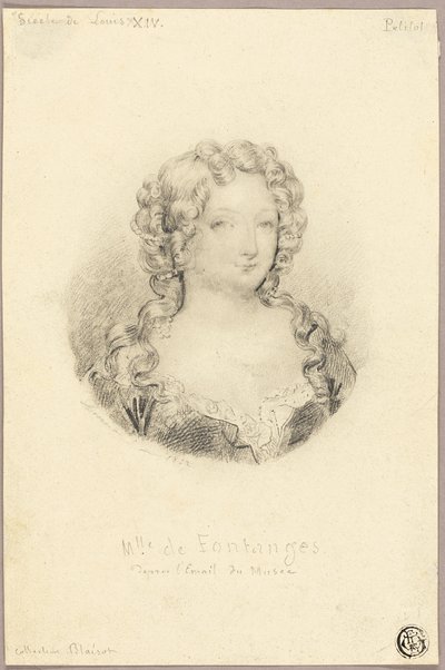 Retrato medalhão de Miss de Fontanges de Eugène François Marie Joseph Devéria