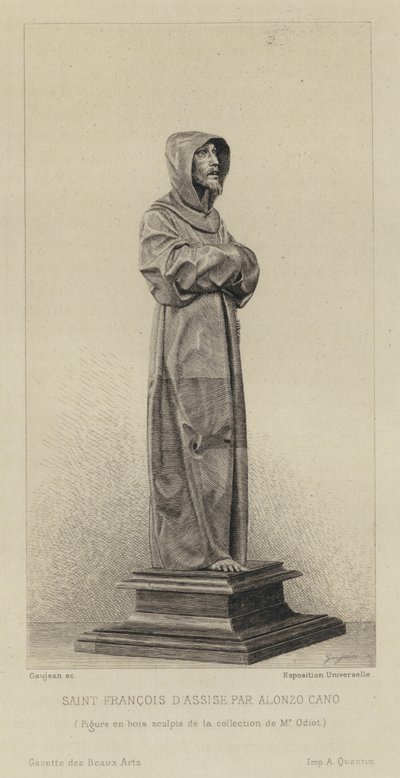 Figura de São Francisco de Assis em madeira de Alonzo Cano de Eugène Gaujean