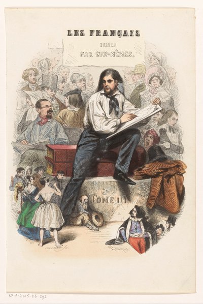 Artista de desenho Página de rosto para: Les Français peints par eux-mêmes, 1841 de Eugène Guillaumot