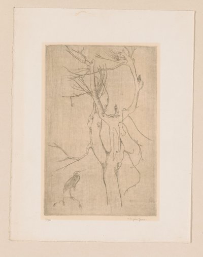 Árvore e garça de Eugène Joors (signed by artist)