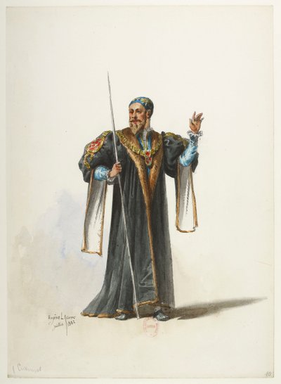 Btv1b84558104 10 - Saint-Saëns - Henrique VIII - Maquetas de trajes - Lacoste - 10. Cranmer de Eugene Lacoste