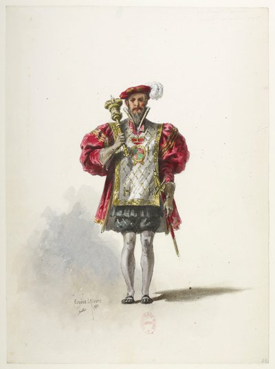 Btv1b84558104 26 - Saint-Saëns - Henrique VIII - Modelos de fatos - Lacoste - 26. Um sargento de armas de Eugene Lacoste