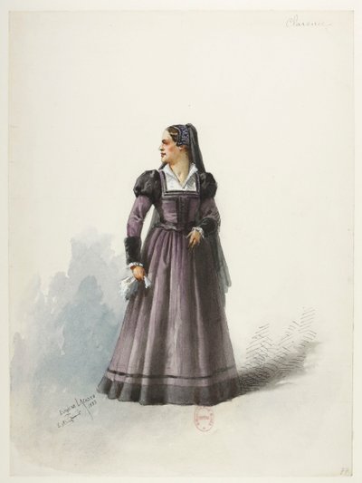 Btv1b84558104 81 - Saint-Saëns - Henrique VIII - Maquetas de trajes - Lacoste - 77. A Senhora Clarence de Eugene Lacoste