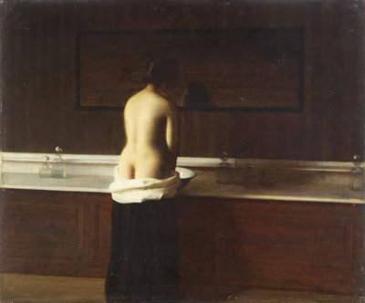 Jovem em seu banheiro, 1898 de Eugène Lomont
