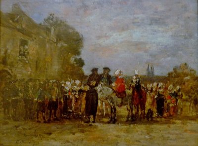 Francês:  Noce à Quimper Casamento em Quimper de Eugene Louis Boudin