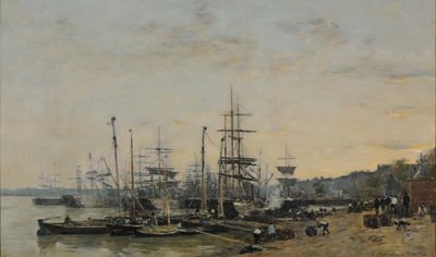 O porto de Bordéus, visto do Quai des Chartrons de Eugene Louis Boudin