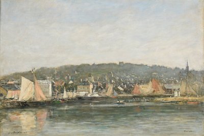 O porto de Trouville de manhã de Eugene Louis Boudin