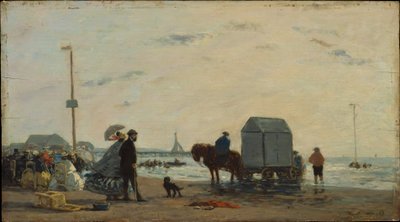Na praia de Trouville de Eugene Louis Boudin