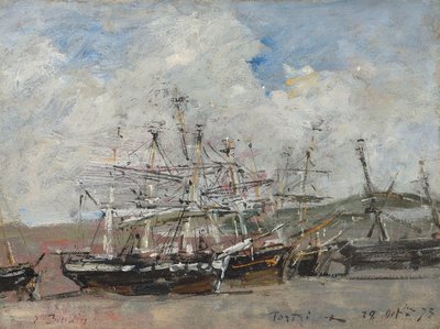 Portrieux. O porto na maré baixa de Eugene Louis Boudin