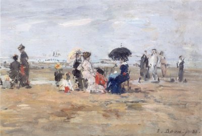 Trouville, cena de praia de Eugene Louis Boudin