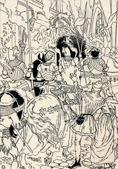 Jeanne DArc em Orleans, c1895 de Eugene Grasset
