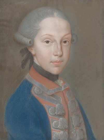 Retrato de um jovem de uniforme de European 18th Century