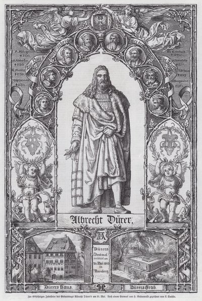 400º aniversário do nascimento do artista alemão Albrecht Durer (gravura) de European School