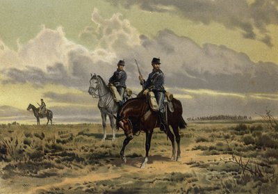 Um Avanço de Cavalaria (chromolitho) de European School