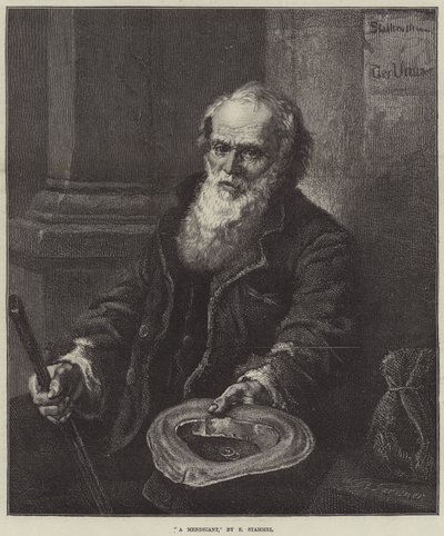 Um Mendicante (gravura) de European School