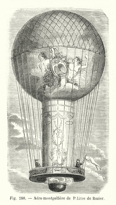 Aero-montgolfiere de Pilatre de Rozier (gravura) de European School