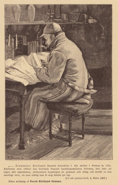 Alexander Kielland, autor norueguês (gravura) de European School