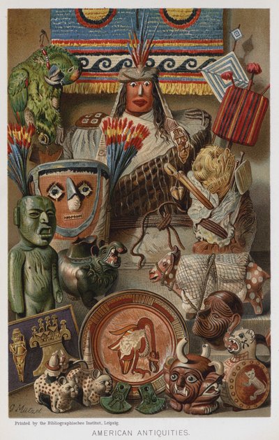 Antiguidades Americanas (chromolitho) de European School
