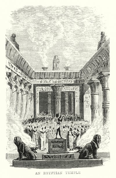 Um templo egípcio (gravura) de European School