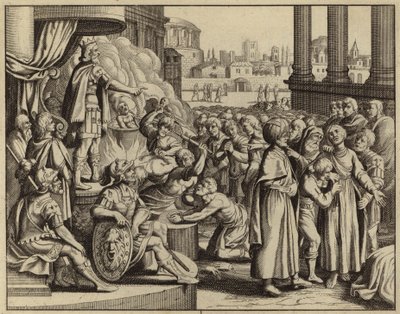 Antíoco e o martírio da mulher com sete filhos (gravura) de European School