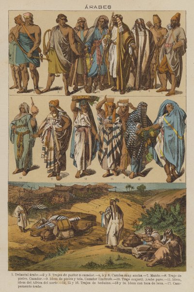 Árabes (cor litho) de European School