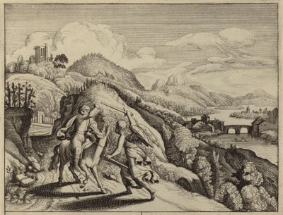 Balaão repreendido por sua jumenta a caminho de Balaque, rei de Moabe (gravura) de European School