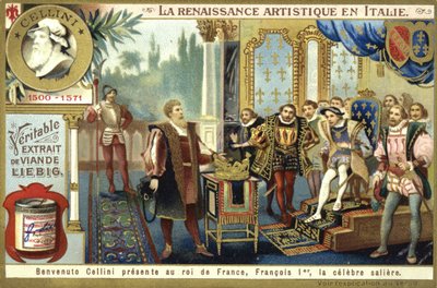 Benvenuto Cellini apresentando sua salaria ao rei Francisco I da França de European School
