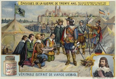 Bernard de Saxe-Weimar recebendo as chaves da cidade de Breisach, 1638 de European School