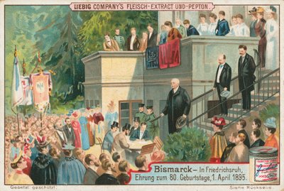 Bismarck, cartão Liebig, início do século XX (cromo) de European School