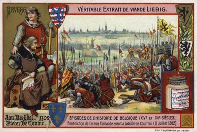 Bênção do exército flamengo antes da batalha de Courtrai, 1302 de European School