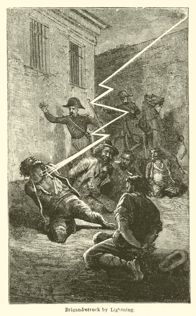 Brigand atingido por um raio (gravura) de European School