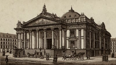 Bruxelas/Bruxelas: A bolsa de valores (litho) de European School