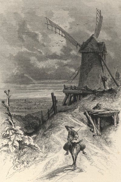 Butte Montmartre no século XVII (gravura) de European School