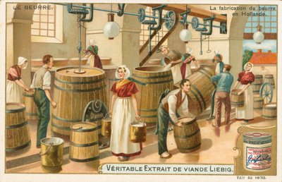 Manteiga, cartão Liebig, início do século XX (cromo) de European School