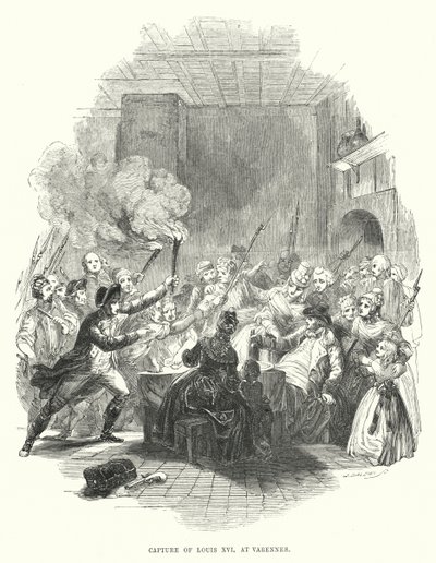 Captura de Luís XVI em Varennes (gravura) de European School
