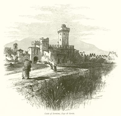 Castelo de Sermione, Lago Garda (gravura) de European School