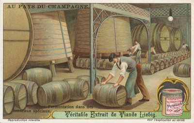 Champagne, cartão Liebig, início do século XX (cromo) de European School