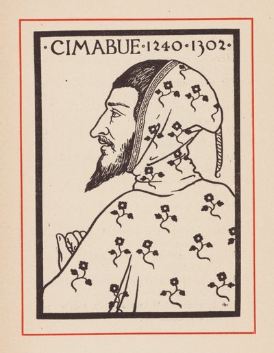 Cimabue, artista medieval italiano (litografia) de European School
