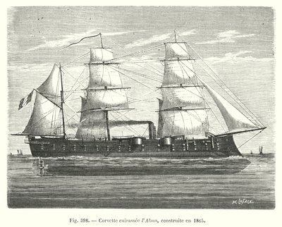 Corveta Blindada Alma, construída em 1865 (gravura) de European School