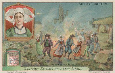 Dançando ao redor do fogo na véspera de São João (verão) de European School