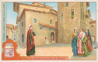 Dante, cartão Liebig, início do século XX (cromo) de European School