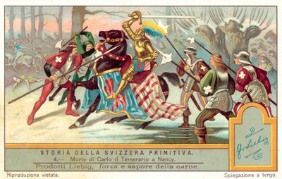 Morte de Carlos, o Negrito, na Batalha de Nancy, 1477 de European School