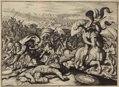 Derrota dos israelitas pelos filisteus e a morte de Saul (gravura) de European School